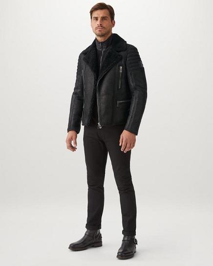 Veste En Peau De Mouton Belstaff Homme Fraser Noir France HG2869140